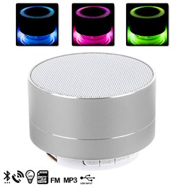 Enceinte bluetooth métallique avec mains libres et lumière led