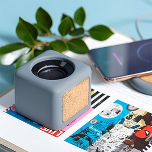 Enceinte nature en liège et calcaire bluetooth 5.0. Puissance sonore 3w.