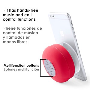 Enceinte rariax bluetooth avec ventouse, résistant aux éclaboussures.