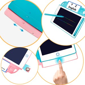 Tablette de dessin et d'écriture lcd de 8,4 pouces, fond multicolore.