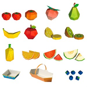 Kit d'artisanat 3d en papier origami. Figurines de fruits..