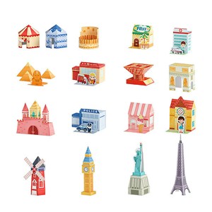 Kit d'artisanat 3d en papier origami. Figures de bâtiments.