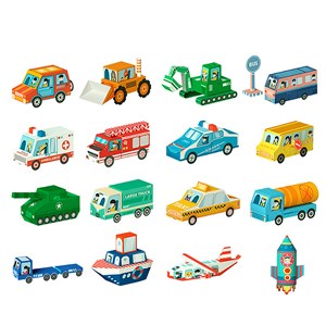 Kit d'artisanat 3d en papier origami. Figures de voitures.