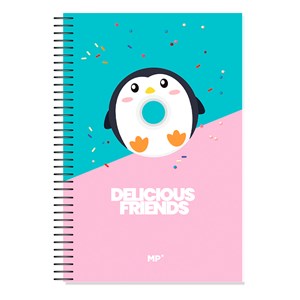 Pack 6 unités cahier spirale fº 80 feuilles 90 g&nbsp;m² design delicious.