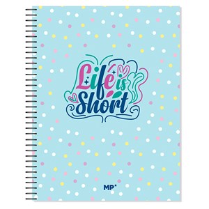 Pack 6 unités carnet extradura a4 120 feuilles grille design life is short