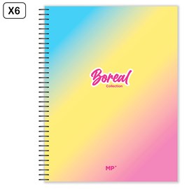 Pack 6 unités carnet extradure a4 120 feuilles quadrillage design fantasie