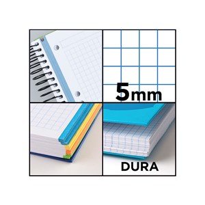 Pack 6 unités carnet extradure a4 120 feuilles quadrillage design fantasie