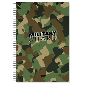 Pack 6 unités cahier spiral fº 80 feuilles 90 g&nbsp;m² design military guard
