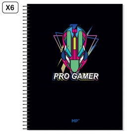 Pack 6 unités carnet extradure a4 120 feuilles carreau design pro gamer