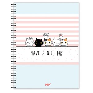 Pack 6 unités cahier extra dur a4 120 feuilles carreau design chatons