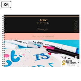 Pack de 6 unités bloc de marker paper 30 feuilles a3 spirale