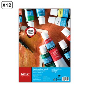 Pack 12 uds bloc d'aquarelle a5 texture rugueuse 300 g&nbsp;m²