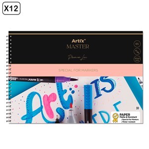 Pack 12 uds bloc de marker paper 30 feuilles b5 spirale