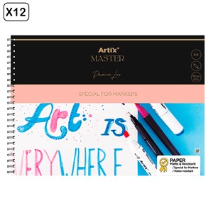Pack 12 uds bloc de marker paper 30 feuilles a4 spiral