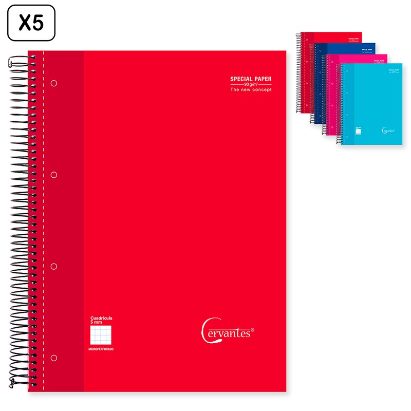 Pack 5 unités cahier extradure a4 120 feuilles carreau
