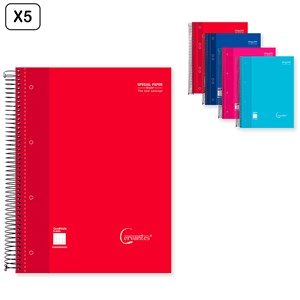 Pack 5 unités cahier extradure a5 120 feuilles grille