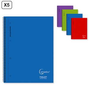 Pack 5 unités cahier pp a4 120 feuilles carreautées