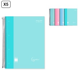 Pack 5 unités cahier spiral a4 120 feuilles 90 g&nbsp;m²