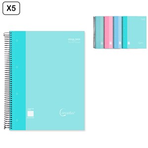 Pack 5 unités cahier spiral a4 120 feuilles 90 g&nbsp;m²