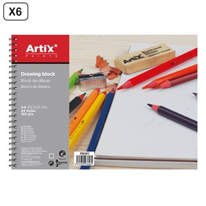 Pack 6 pièces bloc de dessin 24 feuilles a4