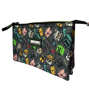 Minecraft pixel 25 trousse triple.