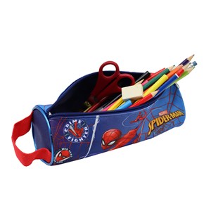 Trousse ronde spiderman. Intérieur entièrement doublé et personnalisé.