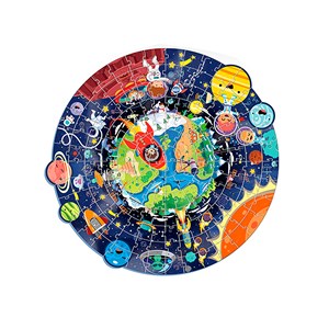 Puzzle en carton avec 128 pièces. Design de l'espace.