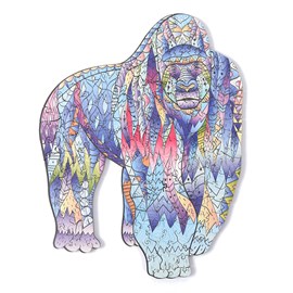 Puzzle en bois diy forme de silhouette. Avec des pièces individuelles.