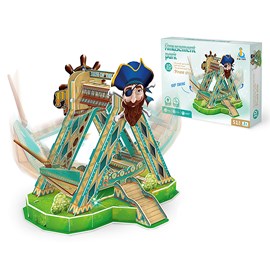 Puzzle 3d en carton de l'attraction bateau pirate avec lumières et musique.