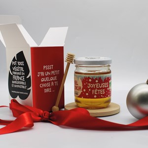 Duo coffret joyeuses fêtes miel et bonbons