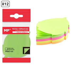 Pack 12 unités notes adhésives 70 x 70 mm 200 feuilles feuille