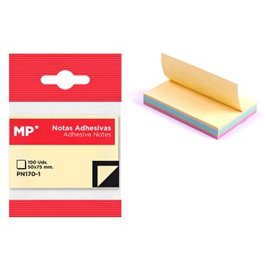 Pack 12 unités notes adhésives 50 x 75 mm 100 feuilles multicouleur