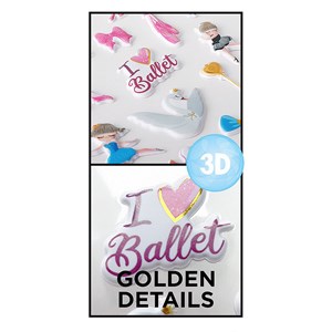 Pack 24 uds. Autocollants stickers en relief design ballet