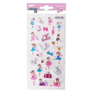 Pack 24 uds. Autocollants stickers en relief design ballet