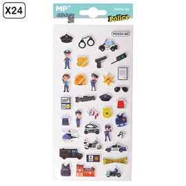 Pack 24 uds. Autocollants stickers relief design police