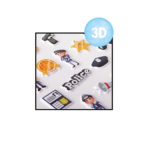 Pack 24 uds. Autocollants stickers relief design police