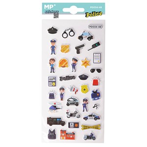 Pack 24 uds. Autocollants stickers relief design police