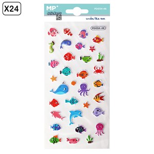 Pack 24 uds. Autocollants stickers relief design sous la mer