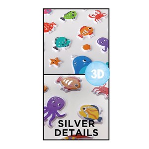 Pack 24 uds. Autocollants stickers relief design sous la mer