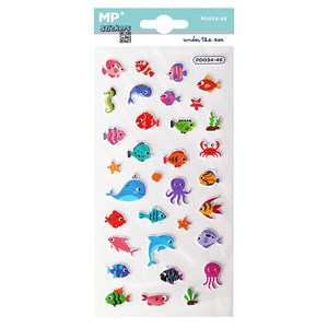 Pack 24 uds. Autocollants stickers relief design sous la mer