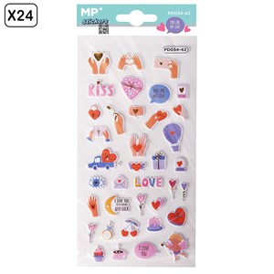 Pack 24 uds. Autocollants stickers relief design amour