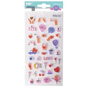 Pack 24 uds. Autocollants stickers relief design amour