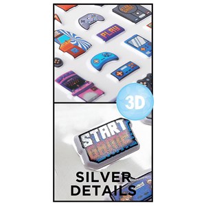 Pack 24 uds. Autocollants stickers relief design gamer