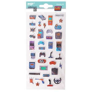 Pack 24 uds. Autocollants stickers relief design gamer