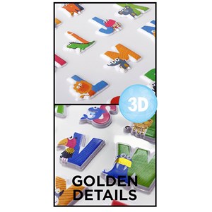 Pack 24 uds. Autocollants stickers relief dessin animaux