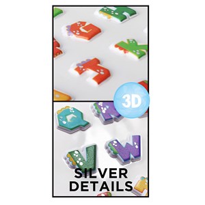 Pack 24 uds. Autocollants stickers en relief design lettres