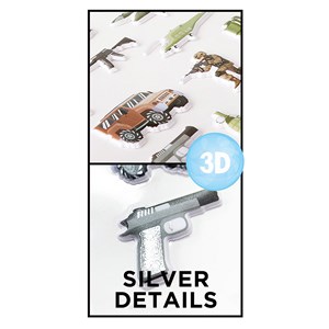 Pack 24 uds. Autocollants stickers relief design guerre mondiale