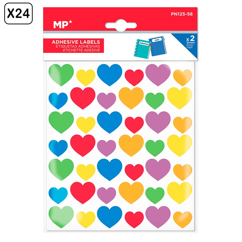 Pack 24 unités étiquettes adhésives personnalisables décorées designs.