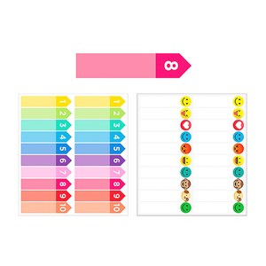 Pack 24 unités étiquettes adhésives personnalisables décorées design.