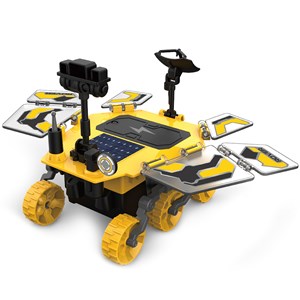Rover de mars à construire. 46 pièces. Fonctionnement solaire et par batterie.